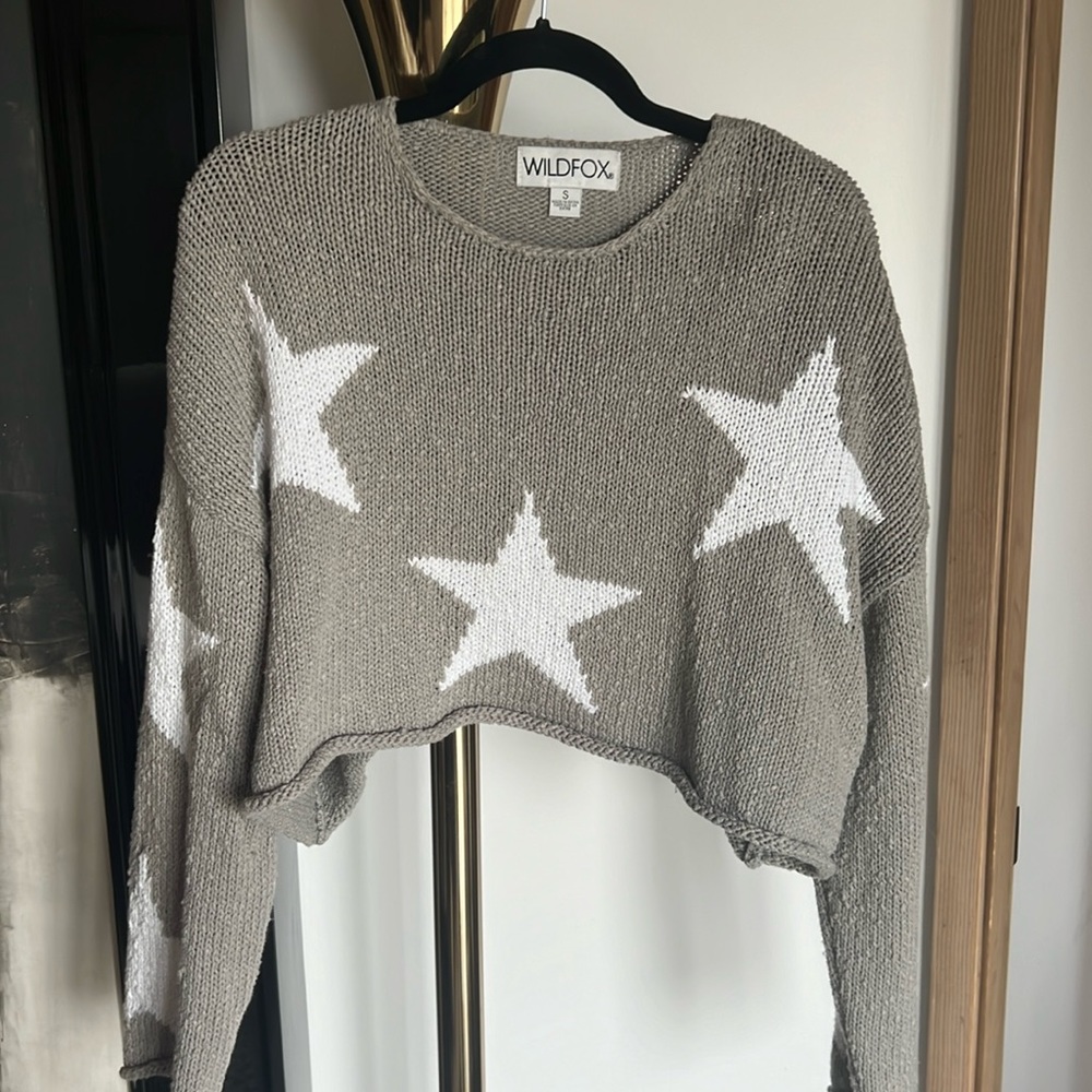 Wild fox cropped star sweater